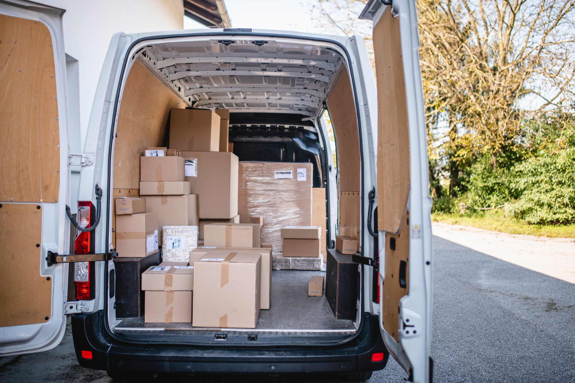 Independent Gig Delivery Van Filled with Packages